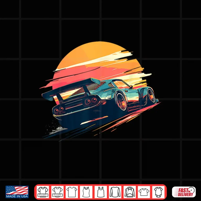 Design Sunset Speedster Retro Race Car Enthusiast Automotive Art Shirt