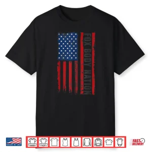 Vintage Foxbody American Flag Stang Muscle Car Gift Shirt