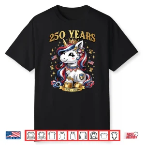 Patriotic Usa Unicorn 250 Years 1776 2026 4Th Of July Girls Shirt