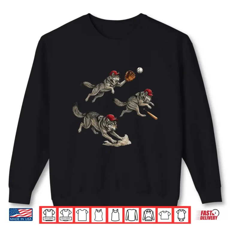 Sweatshirt Wolf Baseball Animal Shirt
