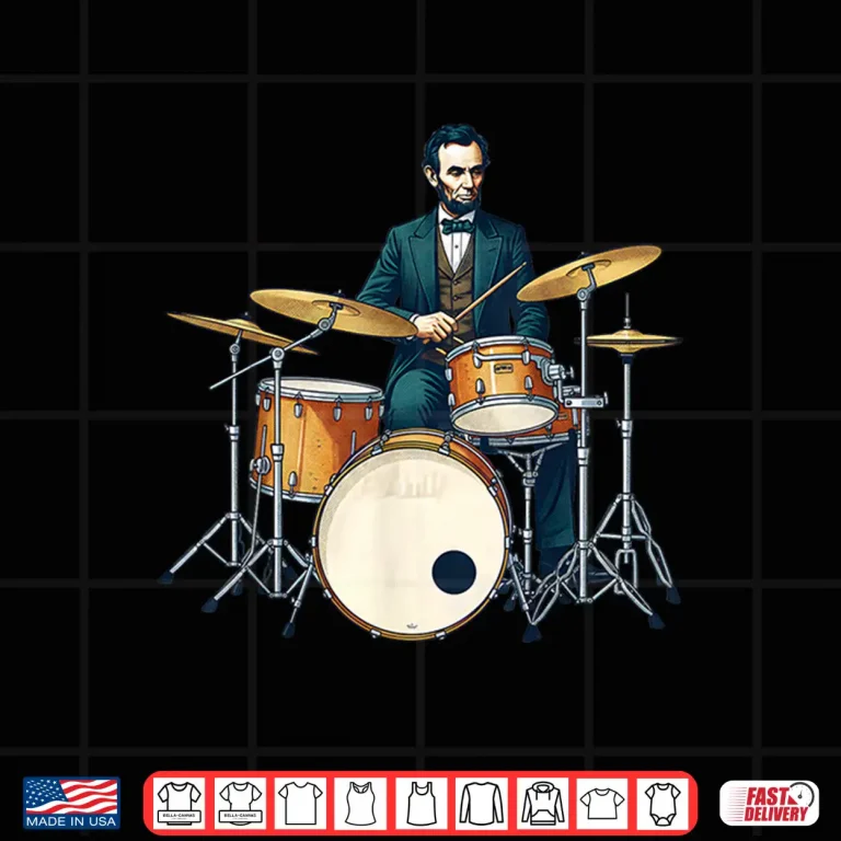 Design Abraham Lincoln Playing The Drum Set Shirt 3