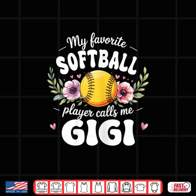 Design Womens My Favorite Softball Player Calls Me Gigi Flowers Women Shirt 3