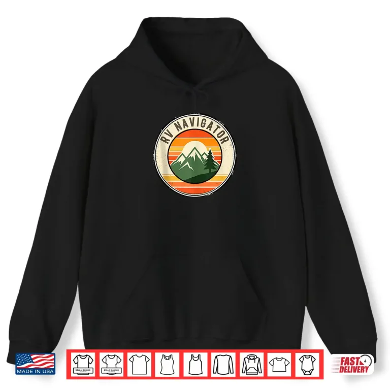 Hoodie Happy RV Owner Funny Camper Vintage Camping Badge Tee Shirt