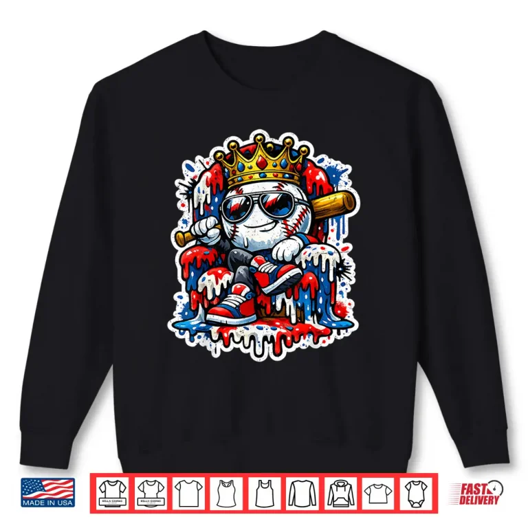 Sweatshirt Cute Baseball Style Apparel for Youth Kids Birthday Drip Shirt
