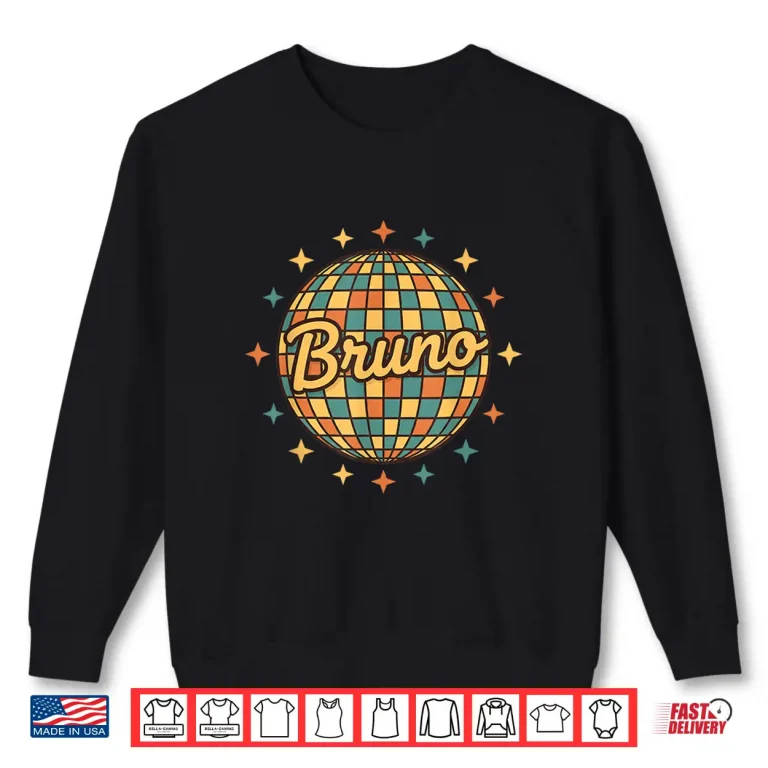 Sweatshirt Bruno Retro Disco Name Vintage 70S Nostalgia Shirt