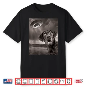 Dog Black Lab Labrador Retriever Ufo Selfie Shirt