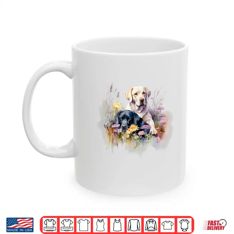 Mug Floral Wildflower Dog Labrador Retriever Shirt