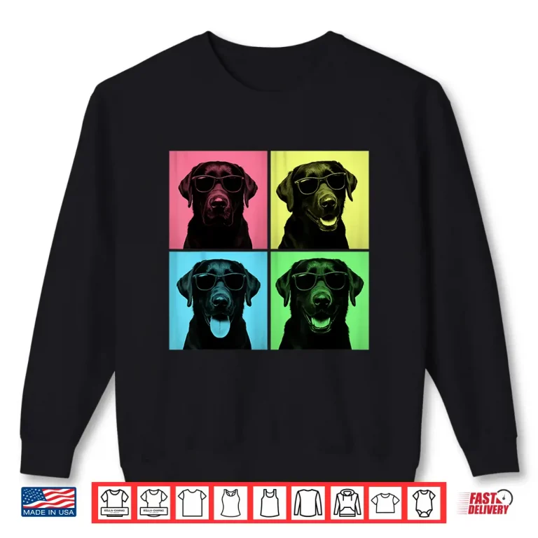 Sweatshirt Labrador Pop Art Black Lab Dog Lover Photo Booth Shirt