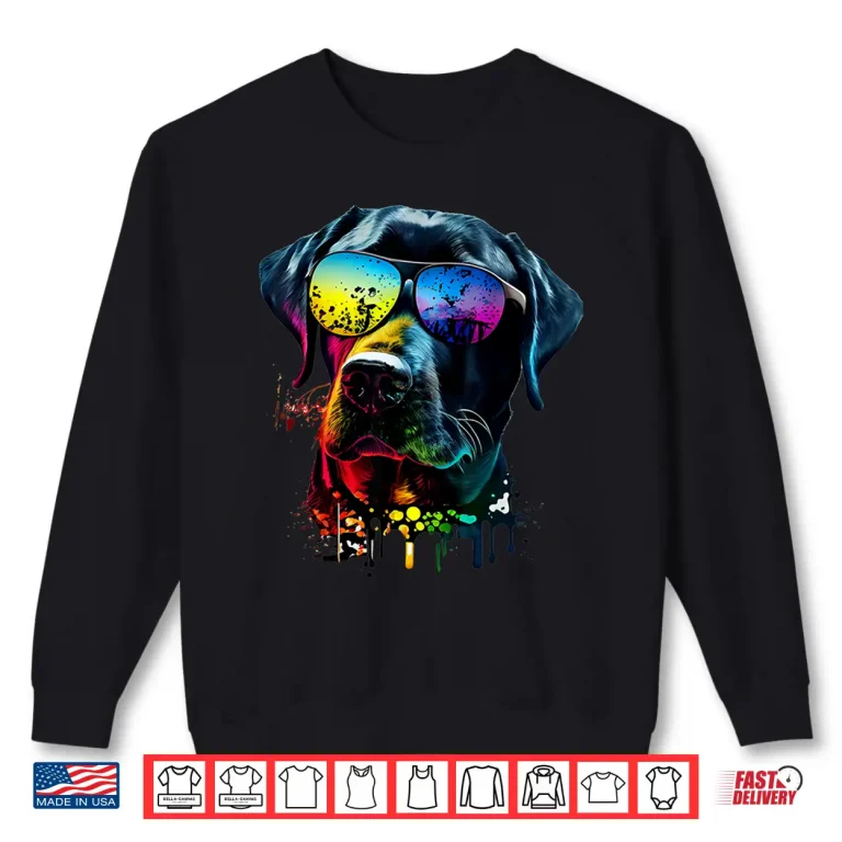 Sweatshirt Labrador Retriever Walking Dog Fans Sunglasses Dogs Shirt