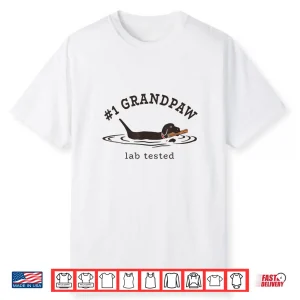 Number One Grandpaw Lab Tested Pun Labrador Retriever Shirt