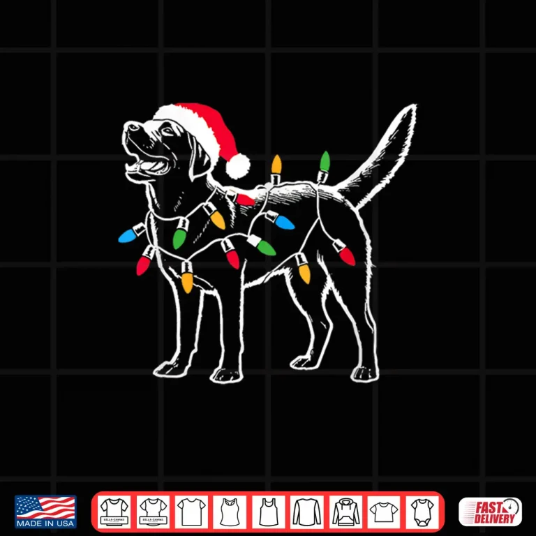 Design Santa Labrador Retriever Christmas Lights Dog Lover Shirt