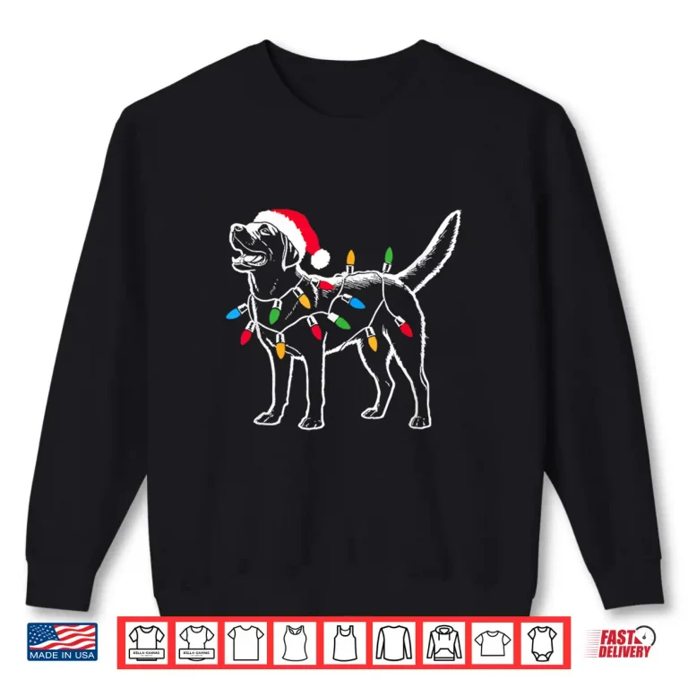 Sweatshirt Santa Labrador Retriever Christmas Lights Dog Lover Shirt 1