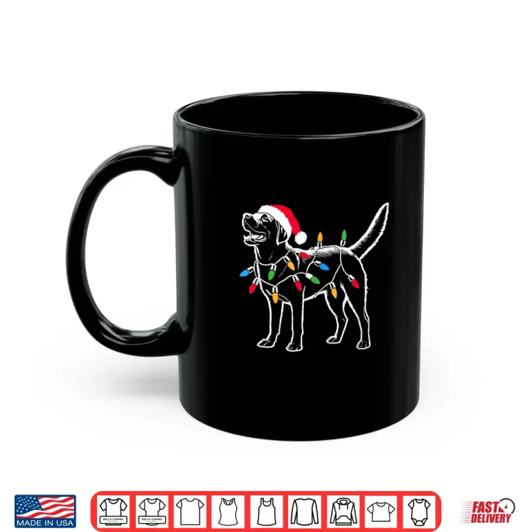 Mug Santa Labrador Retriever Christmas Lights Dog Lover Shirt 1