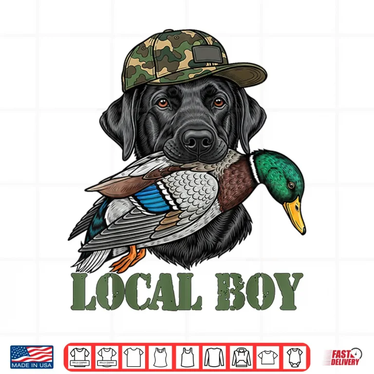Design Local Duck Hunting Black Lab Labrador Retriever Dog Shirt 1