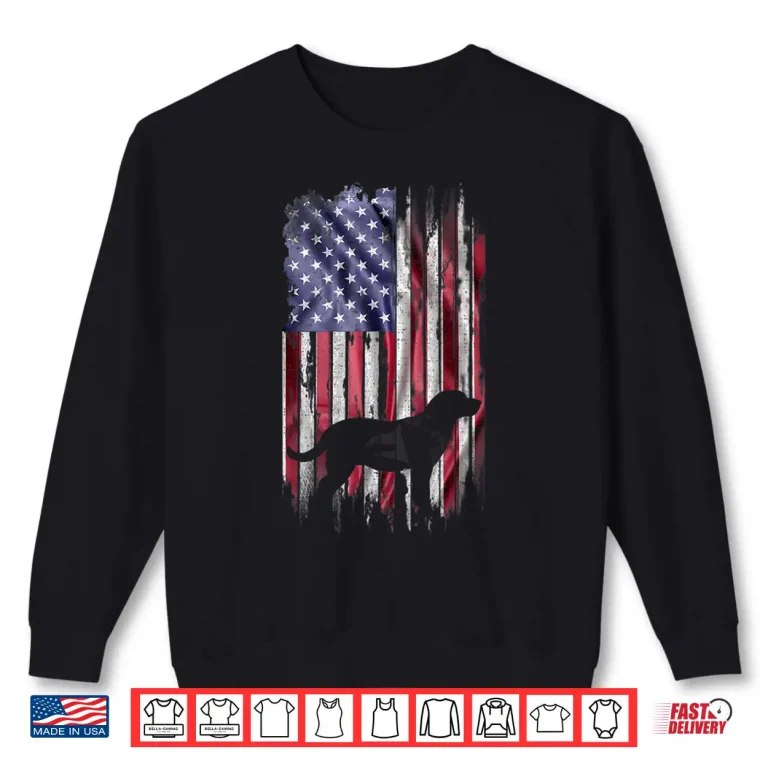 Sweatshirt Vintage USA Flag Love Labrador Retriever Dog Lab Silhouette Shirt 1