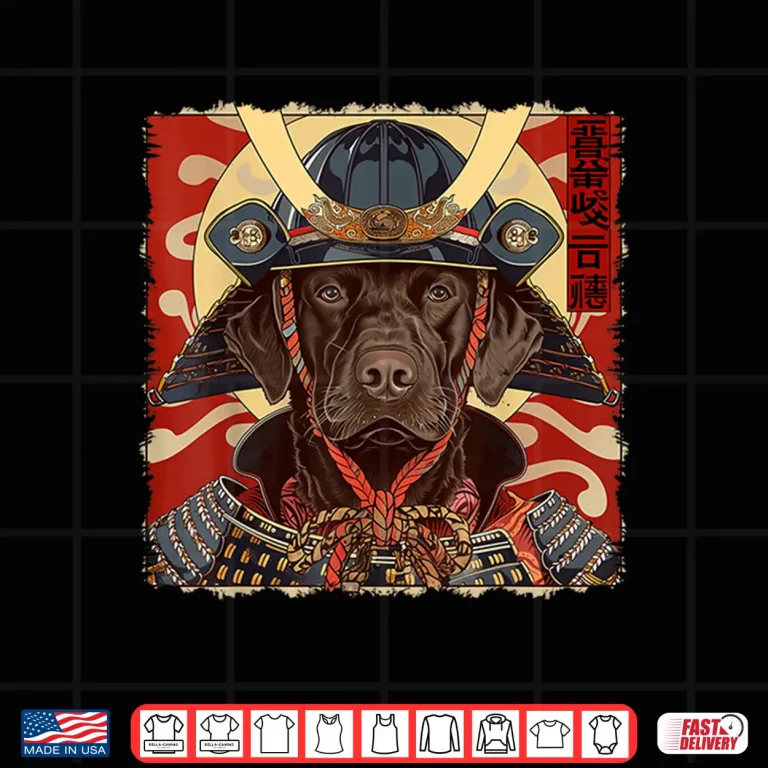 Design Chocolate Lab Labrador Retriever Dog Japanese Art Samurai Shirt