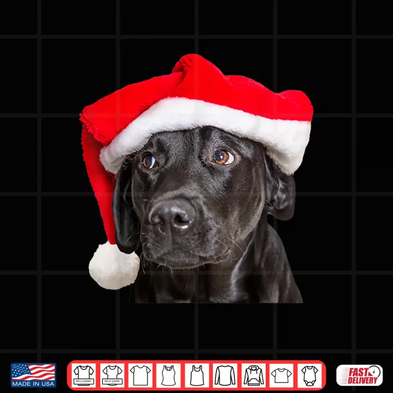 Design Cute Black Lab Santa Hat Christmas Dog Labrador Retriever Shirt