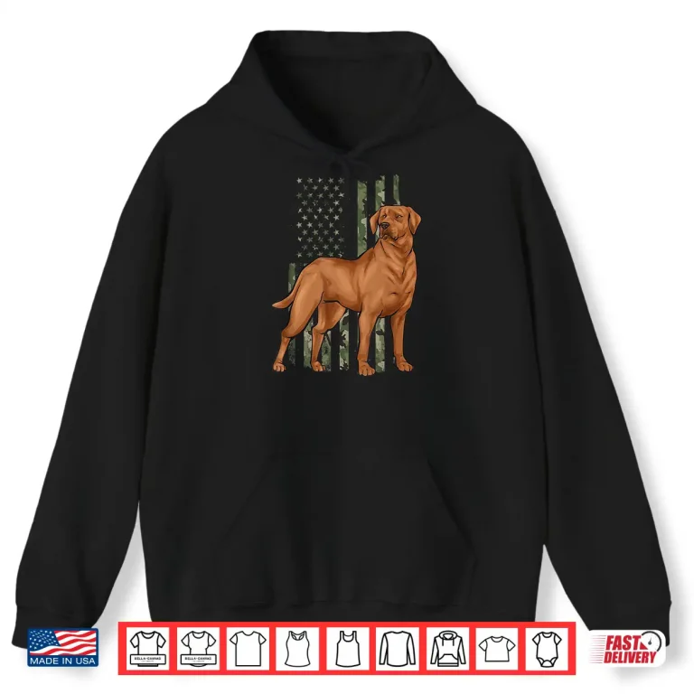 Hoodie Foxred Lab American Flag Fox Red Labrador Retriever Shirt