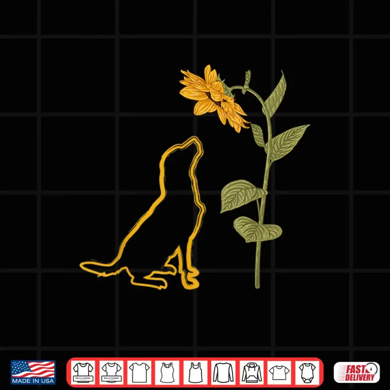 Design Labrador Retriever Sunflower Dog Puppy Doggie Pet Lover Shirt