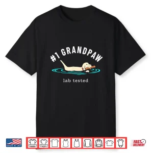 Mens Yellow Labrador Retriever Dog Grandpa #1 Grandpaw Shirt