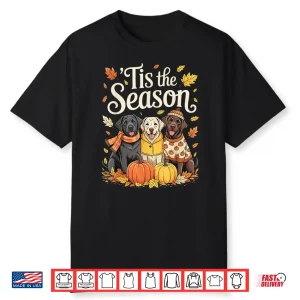 Tis The Season Labrador Retriever Fall Autumn Pumpkin Dog Shirt