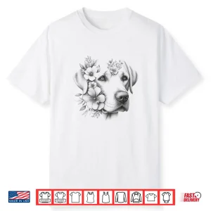 Floral Labrador Retriever Lab Flower Dog Mom Design Shirt