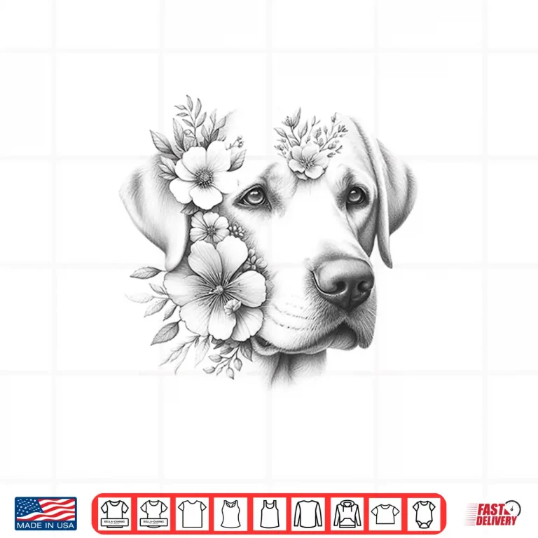 Design Floral Labrador Retriever Lab Flower Dog Mom Design Shirt