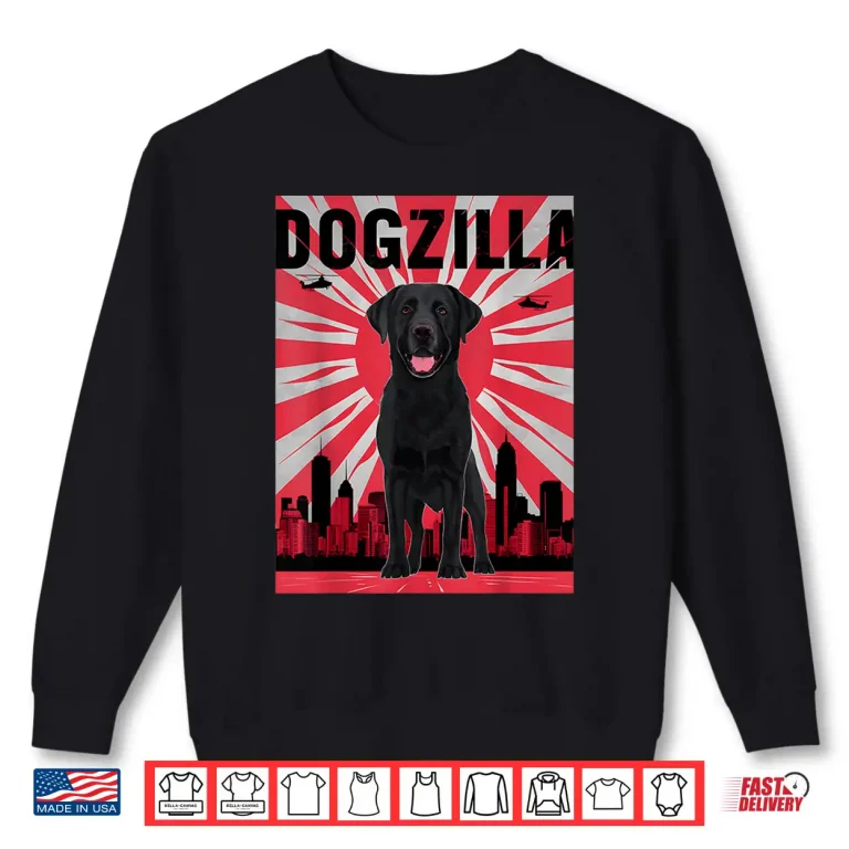 Sweatshirt Funny Retro Japanese Dogzilla Black Labrador Retriever Shirt