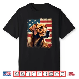 Labrador Retriever   Fox Red Labrador & American Flag Shirt