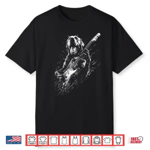 Labrador Retriever Dog Playing Electric Guitar Rock Dog Dad Shirt