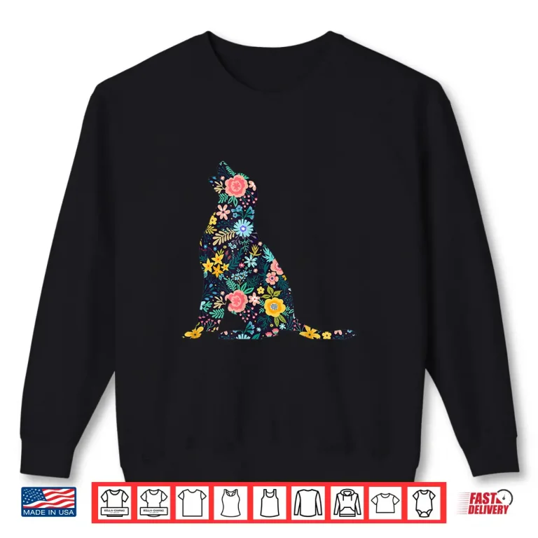 Sweatshirt Labrador Retriever Floral Dog Silhouette Womens Graphic Shirt
