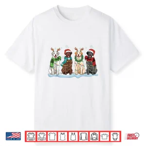 Santa Hat Labrador Retriever Reindeer Tree Light Christmas Shirt