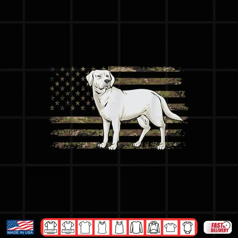 Design White Lab American Flag White Labrador Retriever Shirt