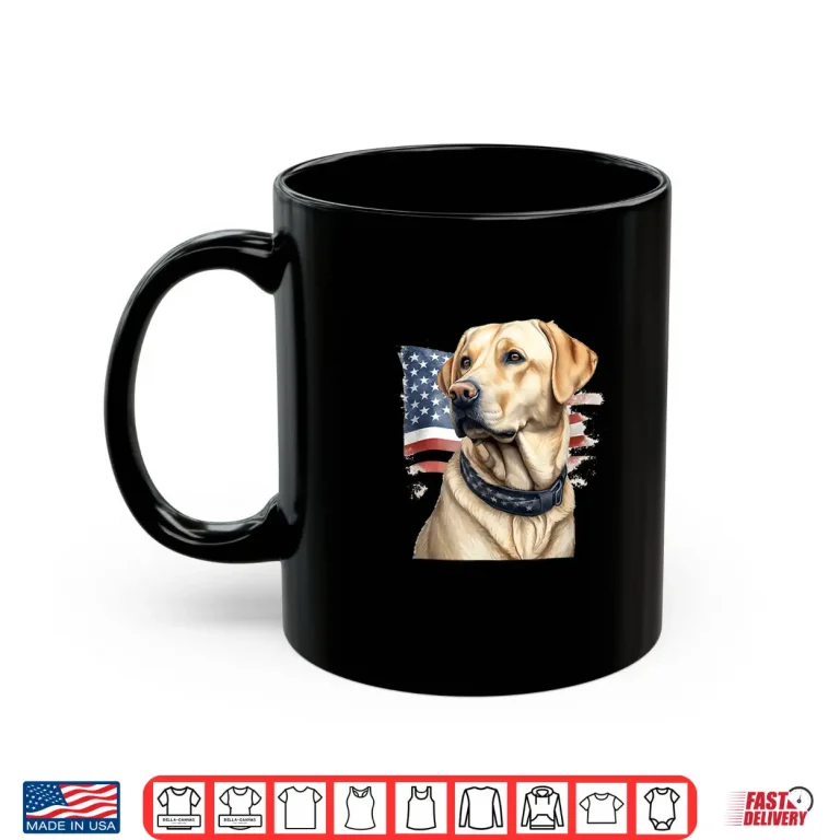 Mug American USA Flag Lab Owner Yellow Labrador Retriever Shirt