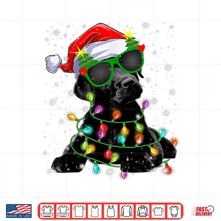 Design Black Labrador Christmas Tree Lights Labrador Dog Xmas 2024 Shirt