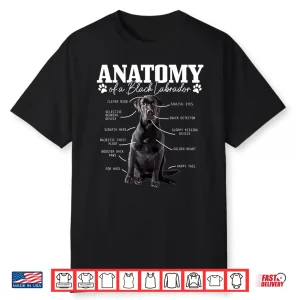 Black Labrador Retriever Anatomy Funny Cute Dog Mom Dad Shirt