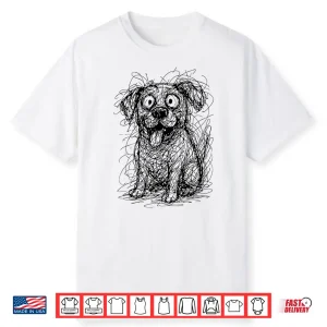 Dog Abstract Art Portrait Drawing Whimsical Dog Lovers Shirt