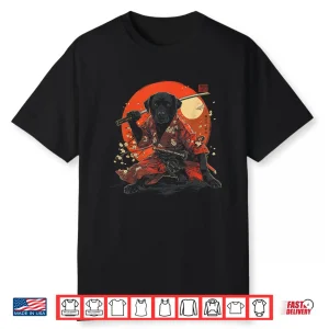 Labrador Retriever Dad Cute Japanese Anime Stuff Samurai Dog Shirt