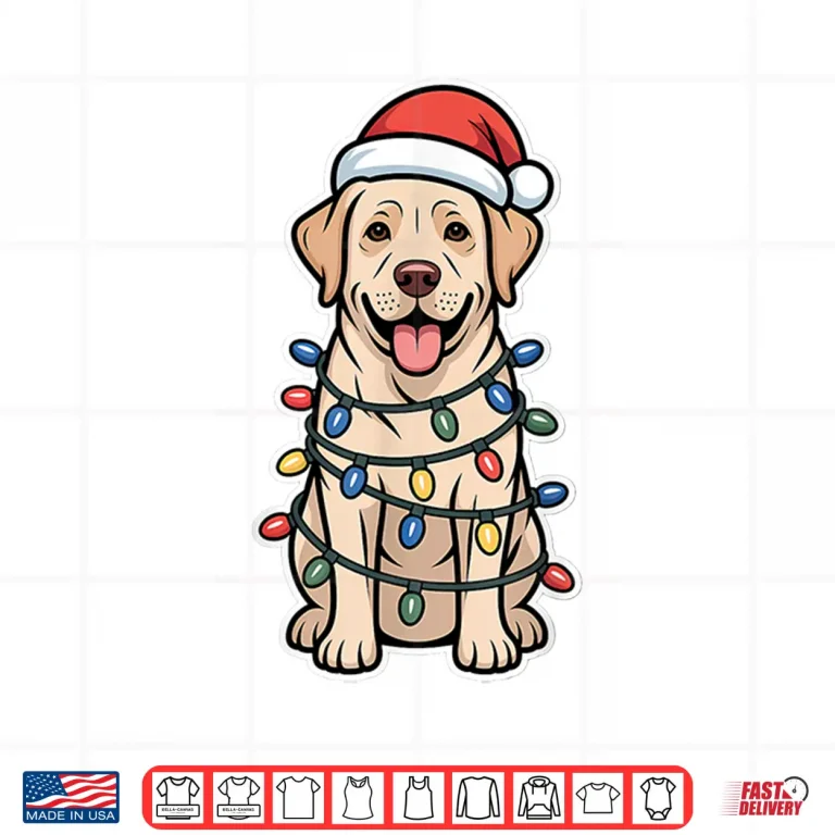Design Labrador Retriever Wrapped in Christmas Lights Shirt