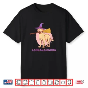 Labrador Golden Retriever Witch Broom Halloween Dog Owner Shirt