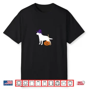 Labrador Retriever Halloween Dog Wearing Witch Hat Shirt