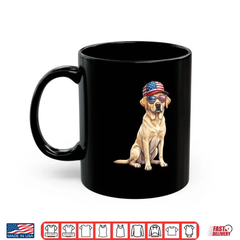 Mug American Flag Labrador Retriever Dog Yellow Lab Patriotic Shirt 1