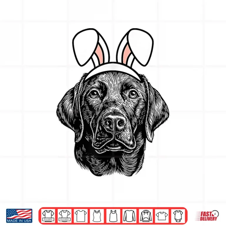 Design Easter Labrador Retriever Cute Dog Lab Easter Bunny Ears Shirt 1