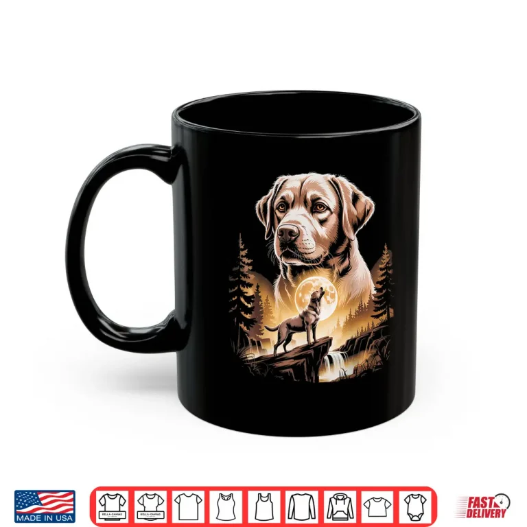 Mug Howling Labrador Retriever Moonlit Forest Shirt
