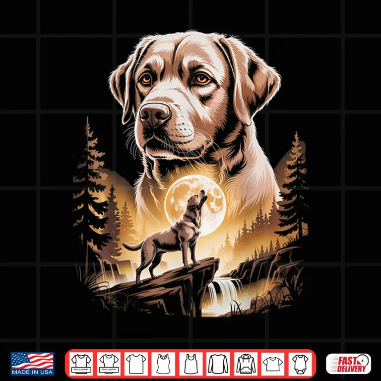 Design Howling Labrador Retriever Moonlit Forest Shirt