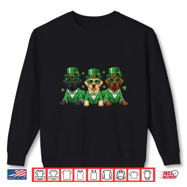 Sweatshirt Funny Labrador Retriever Shamrock St Patricks Day Irish Dog Shirt 1