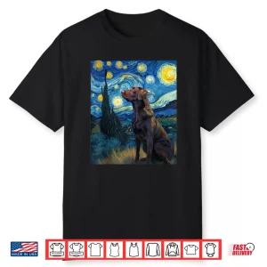 Labrador Retriever Dog Van Gogh Starry Night Graphic Shirt