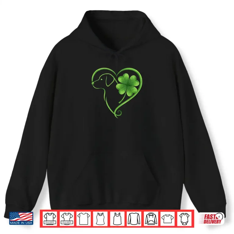 Hoodie Labrador Retriever Shamrock Heart St Patricks Day Women Men Shirt