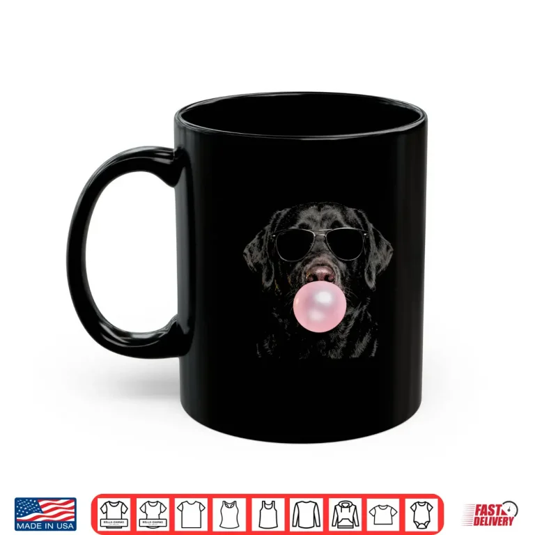 Mug Labrador Retriever Blowing A Bubble Sunglasses Cool Lab Dog Shirt 1