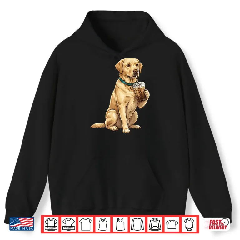 Hoodie Labrador Retriever Iced Coffee Lover Funny Dog Shirt 1